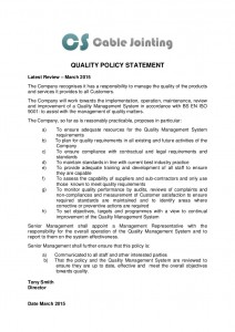 Quality Policy Statement 2015